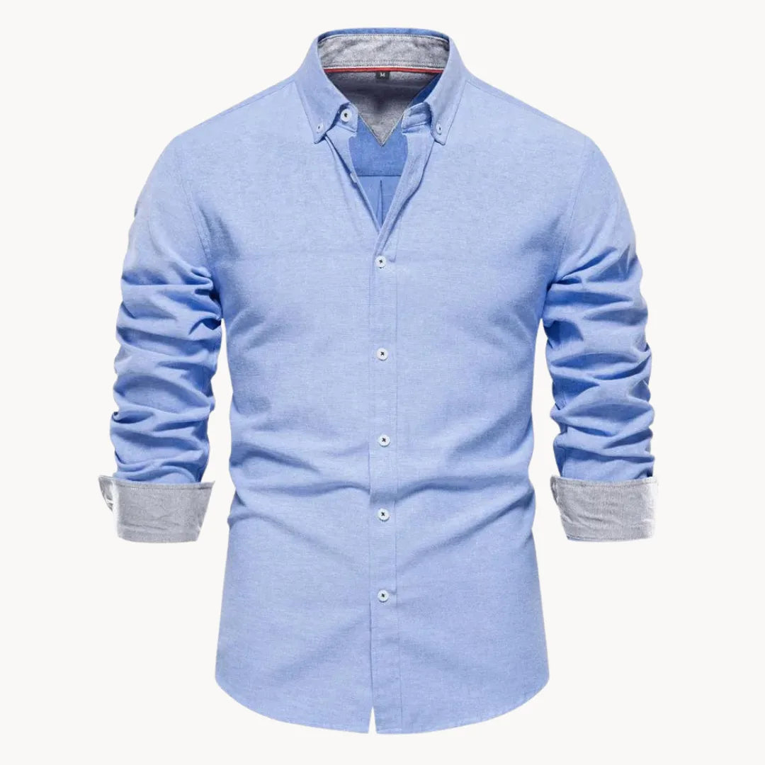 Matthew | Refined Contrast Button-Up Shirt - Valereo
