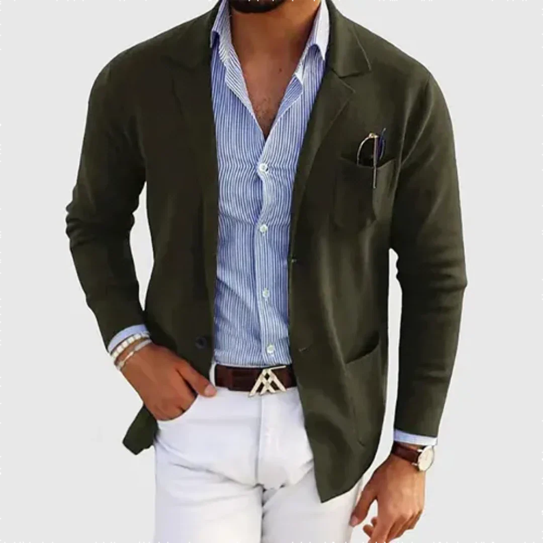 Matthew | Refined Knit Notched-Lapel Blazer - Valereo