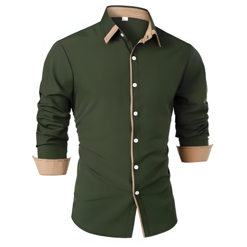 Matthew | Stylish Contrast-Collar Button-Down Shirt - Valereo