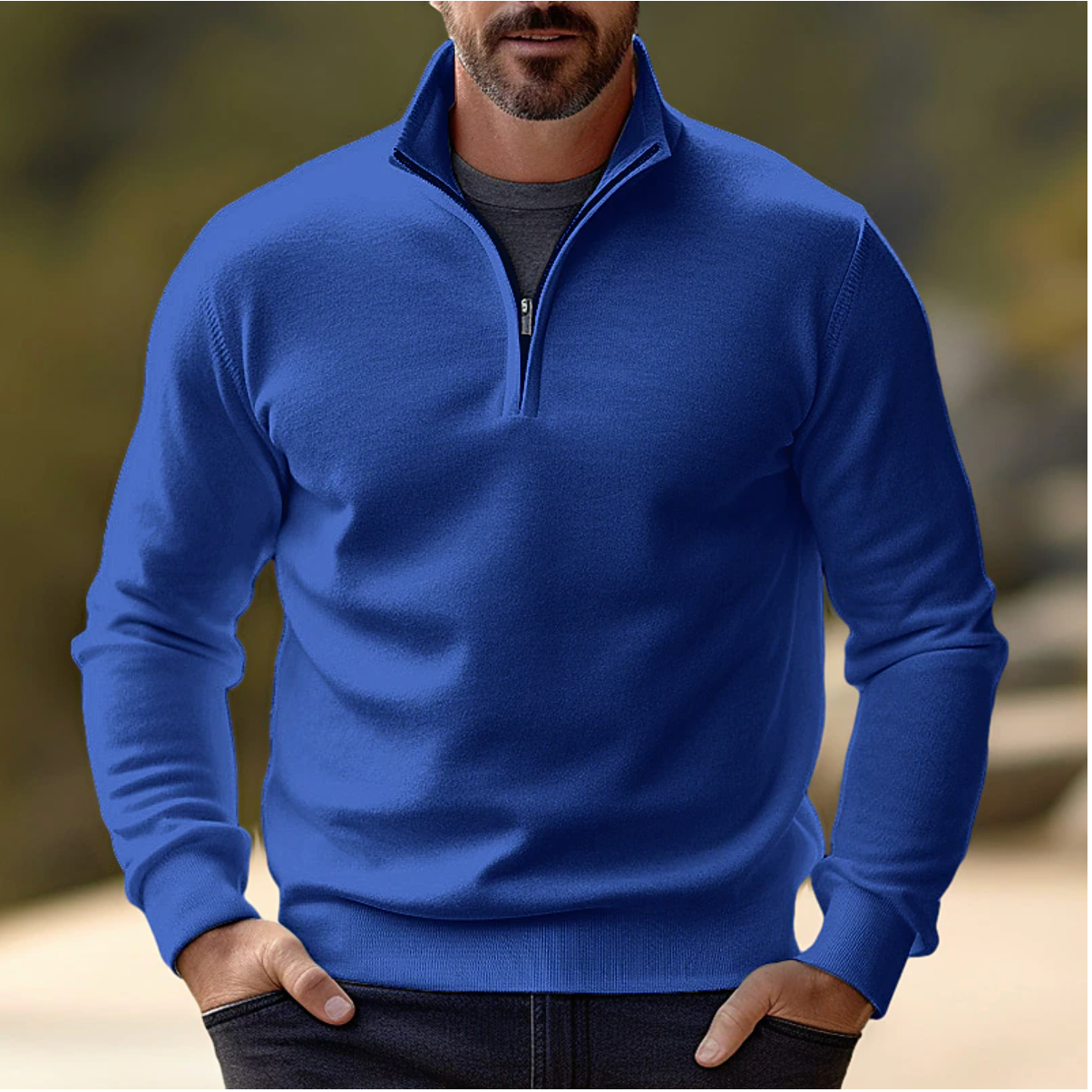 Michael | Modern Quarter-Zip Sweater - Valereo