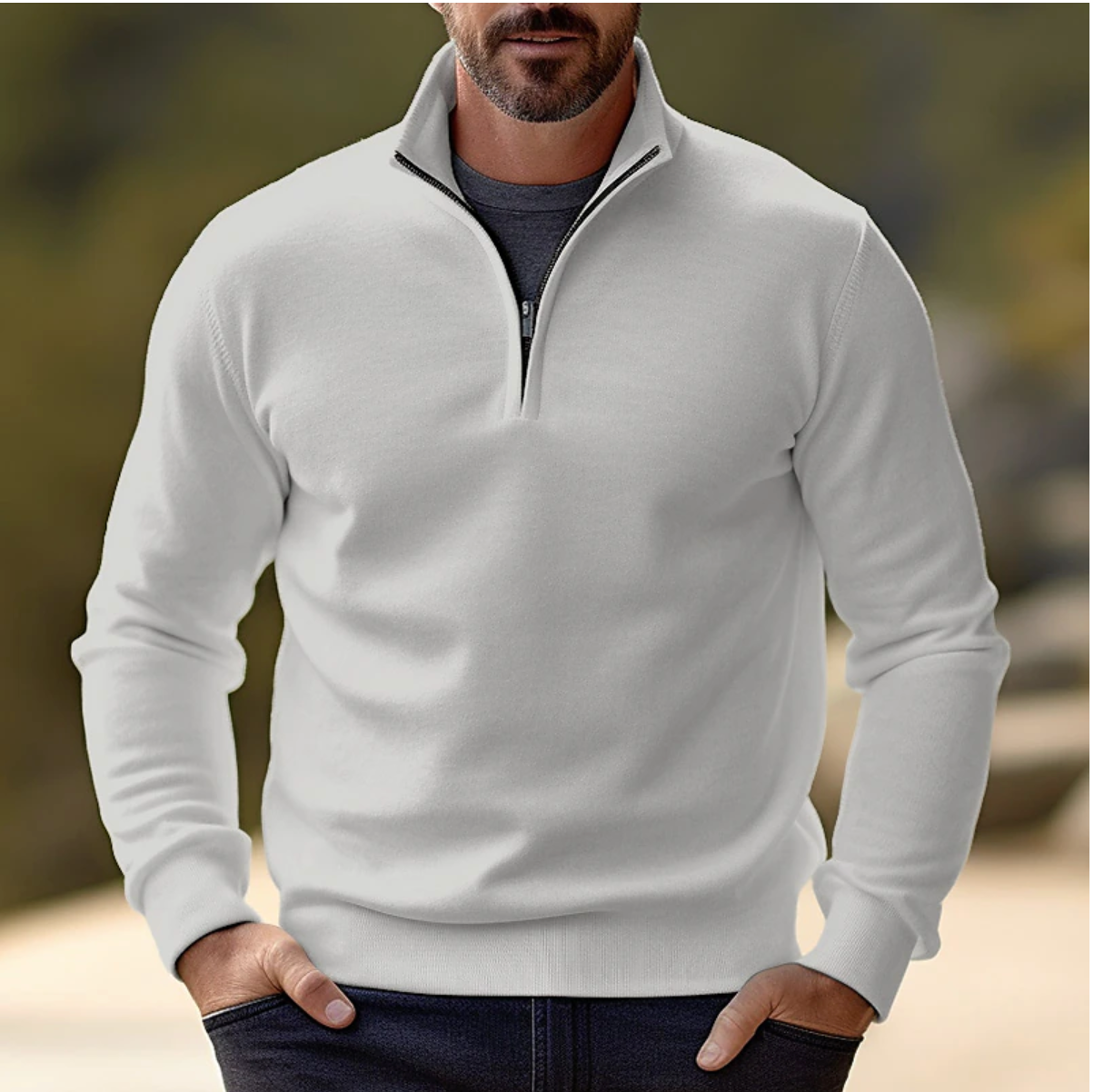 Michael | Modern Quarter-Zip Sweater - Valereo