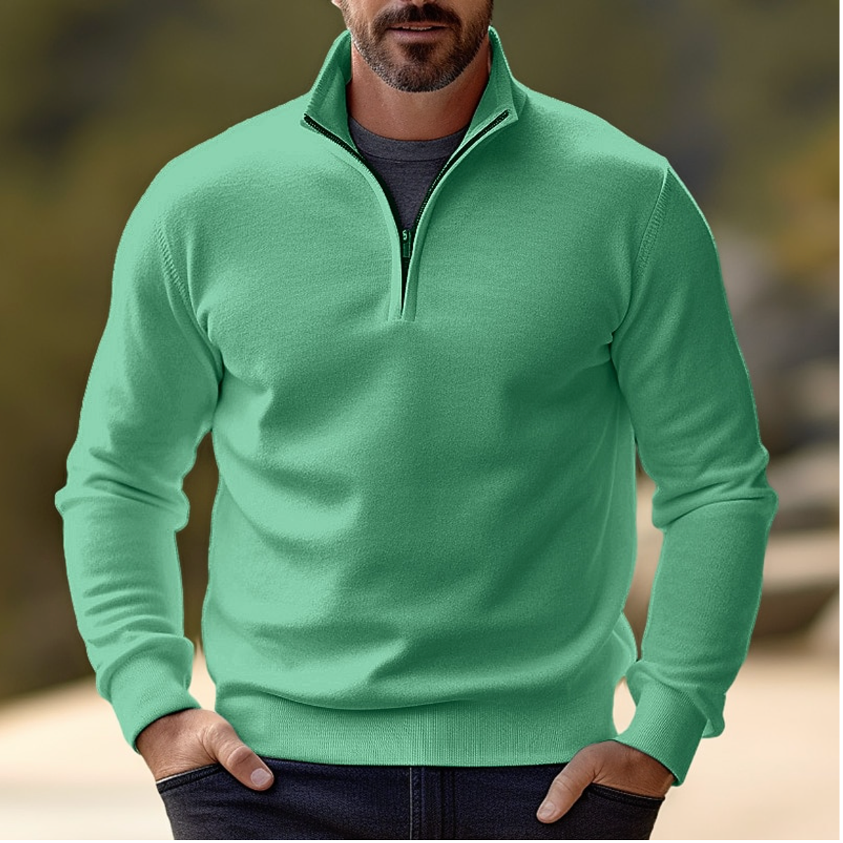 Michael | Modern Quarter-Zip Sweater - Valereo
