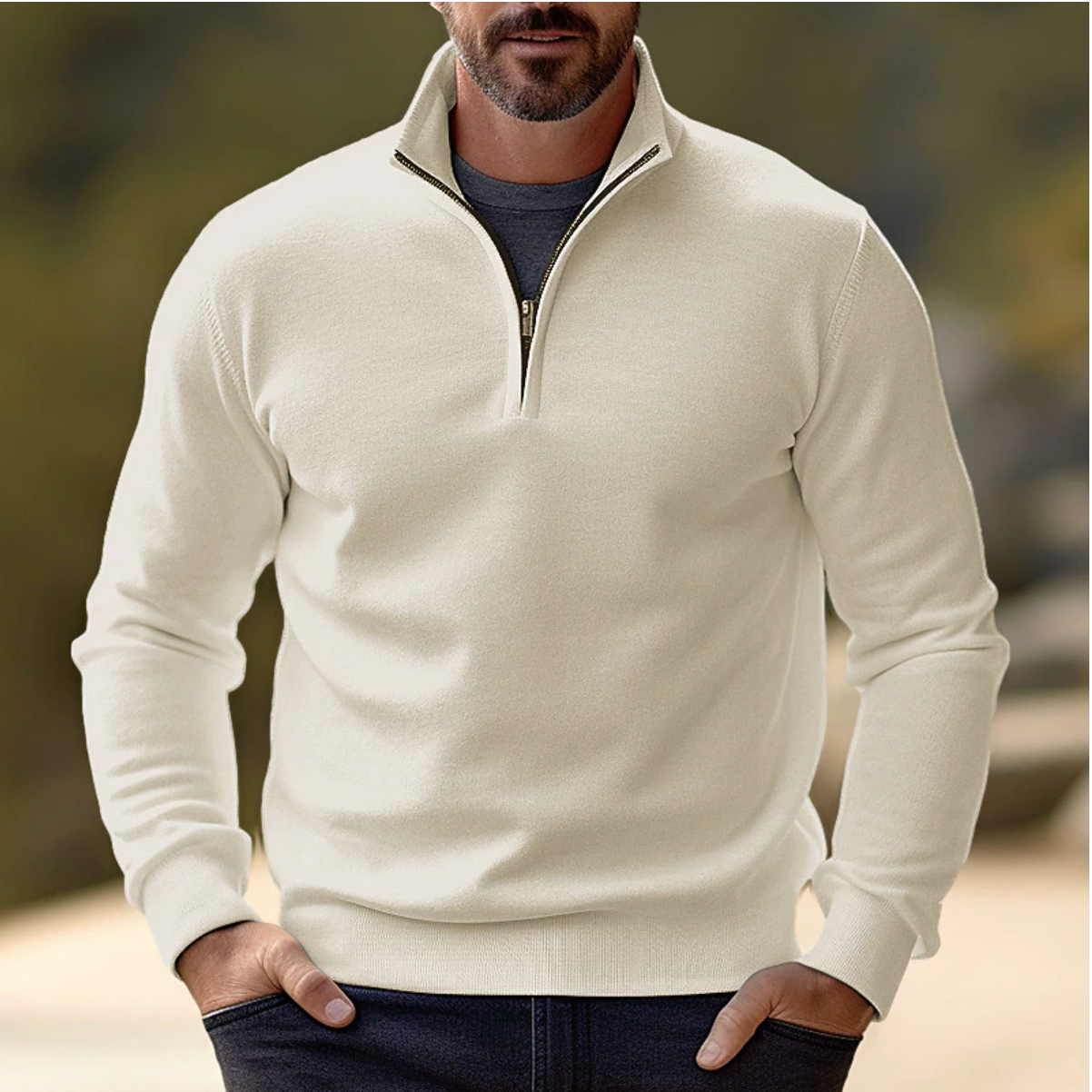 Michael | Modern Quarter-Zip Sweater - Valereo
