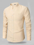 Michael | Refined Band Collar Textured Shirt - Valereo