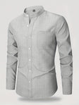 Michael | Refined Band Collar Textured Shirt - Valereo