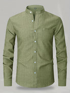 Michael | Refined Band Collar Textured Shirt - Valereo