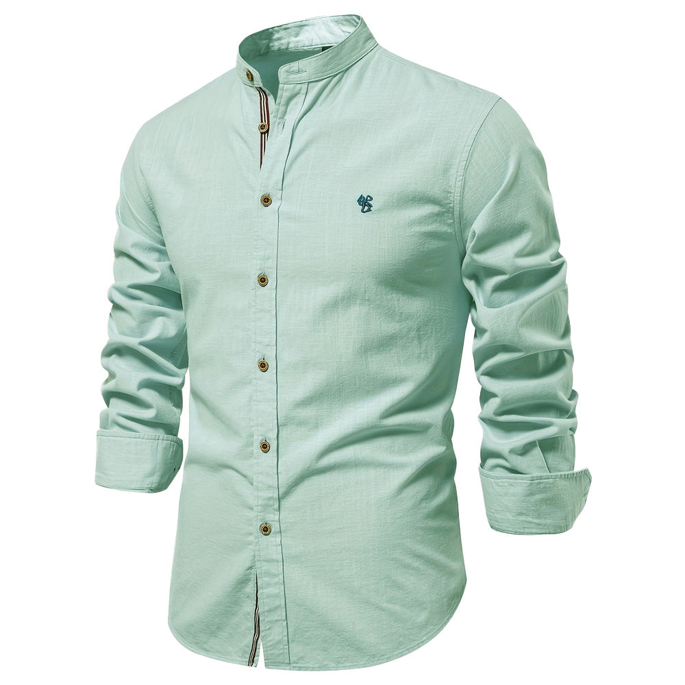 Michael | Refined Mandarin Collar Shirt - Valereo