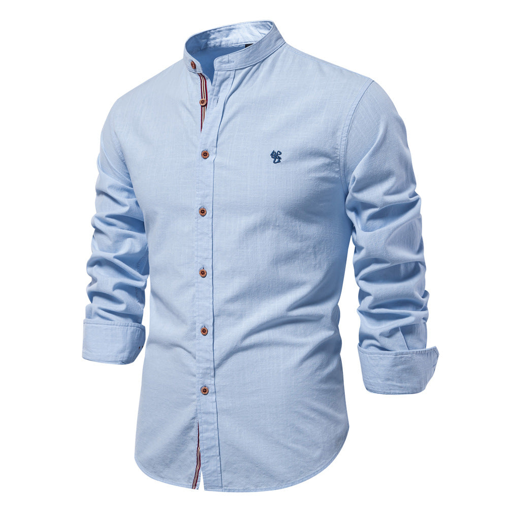 Michael | Refined Mandarin Collar Shirt - Valereo