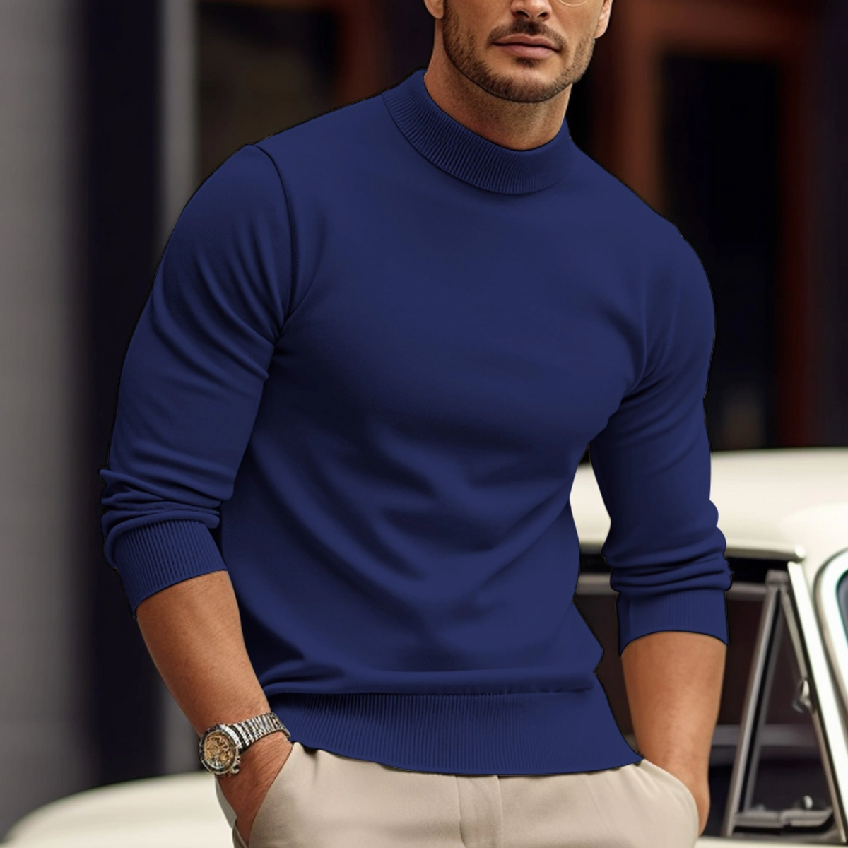 Michael | Refined Mock Neck Knit Sweater - Valereo