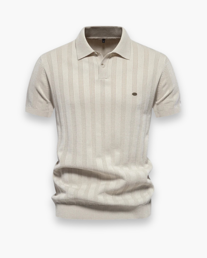 Michael | Timeless Ribbed Knit Polo Shirt - Valereo