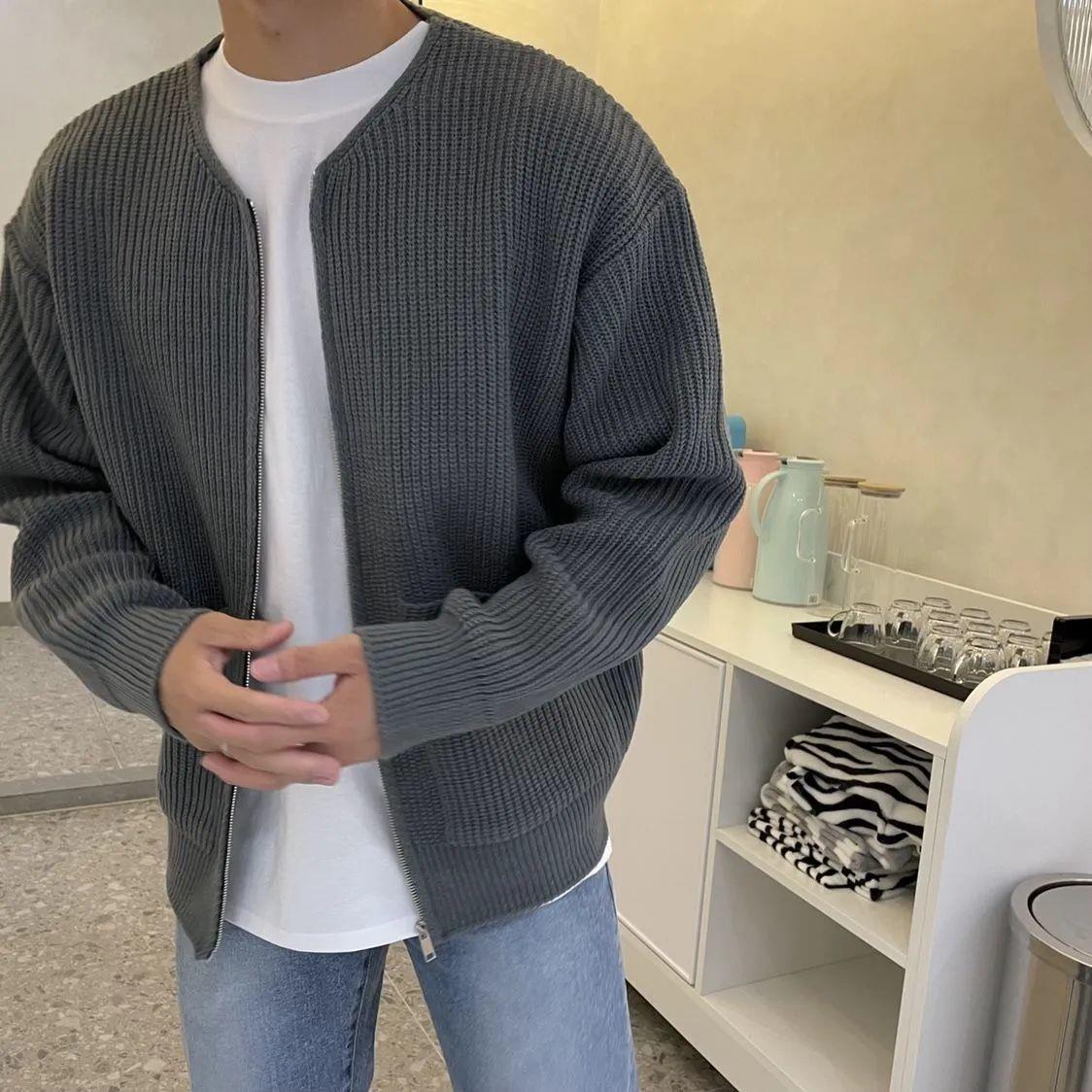 Nathan | Casual Ribbed Knit Zip Cardigan - Valereo