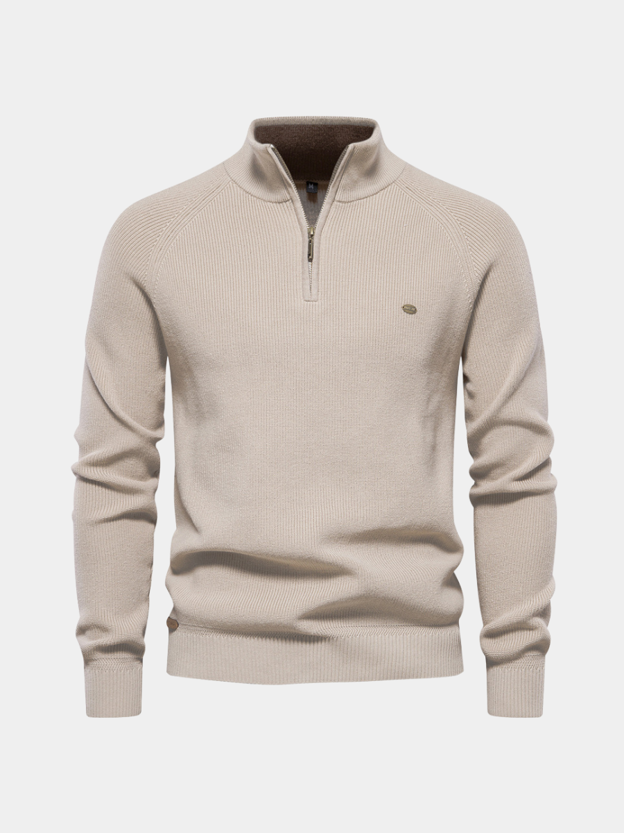 Nathan | Classic Quarter-Zip Knit Sweater - Valereo