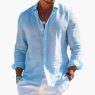 Nathan | Modern Linen Button-Up Shirt - Valereo