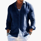 Nathan | Modern Linen Button-Up Shirt - Valereo