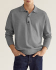 Nathan | Refined Knit Long-Sleeve Polo Shirt - Valereo