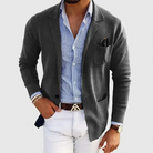 Nathan | Refined Notched Lapel Knit Cardigan - Valereo