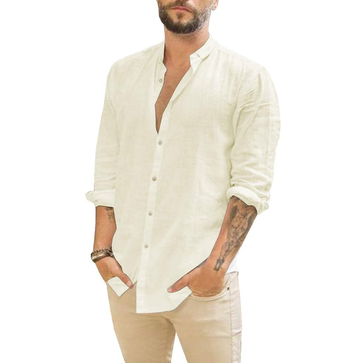 Nathan | Relaxed Linen Button-Up Shirt - Valereo
