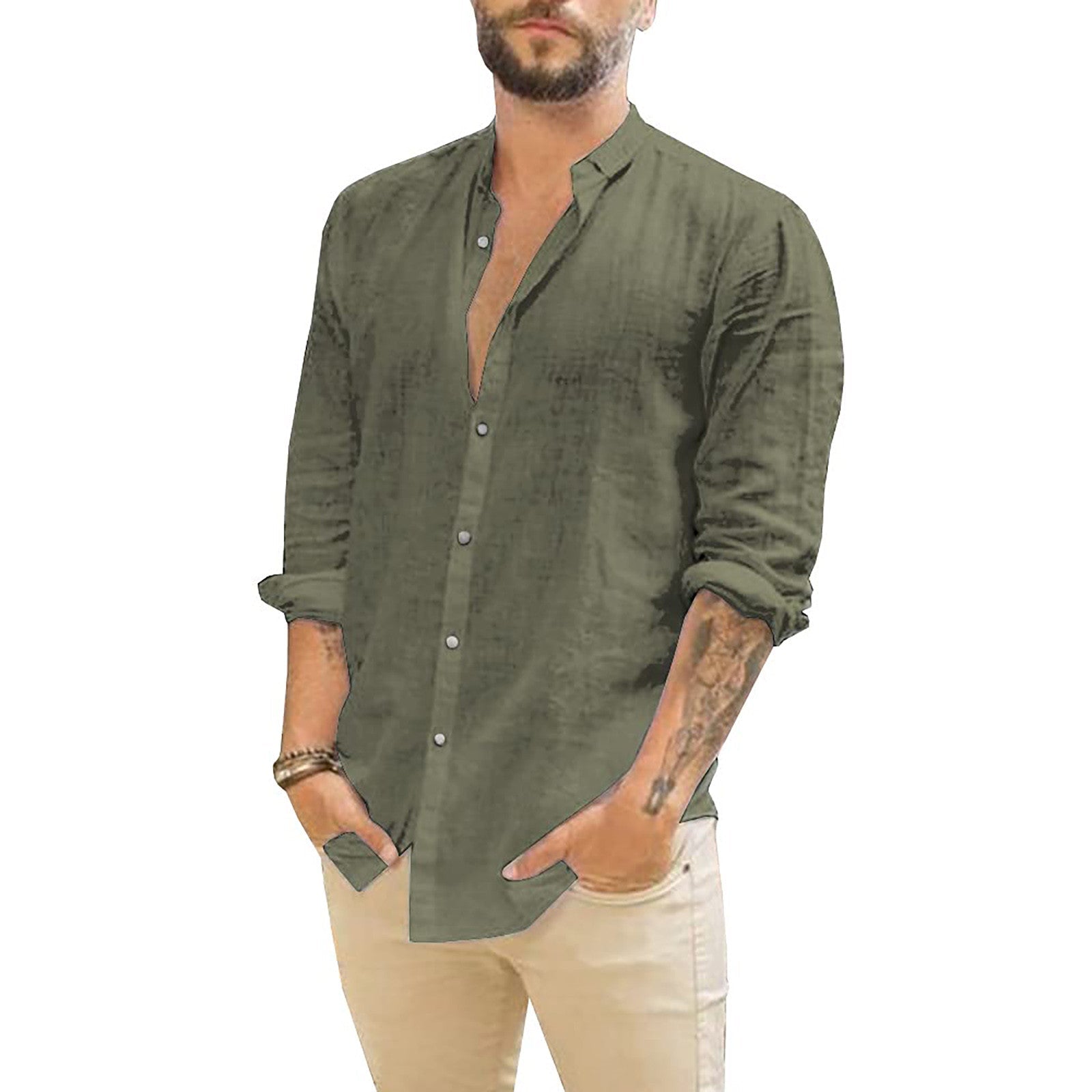 Nathan | Relaxed Linen Button-Up Shirt - Valereo