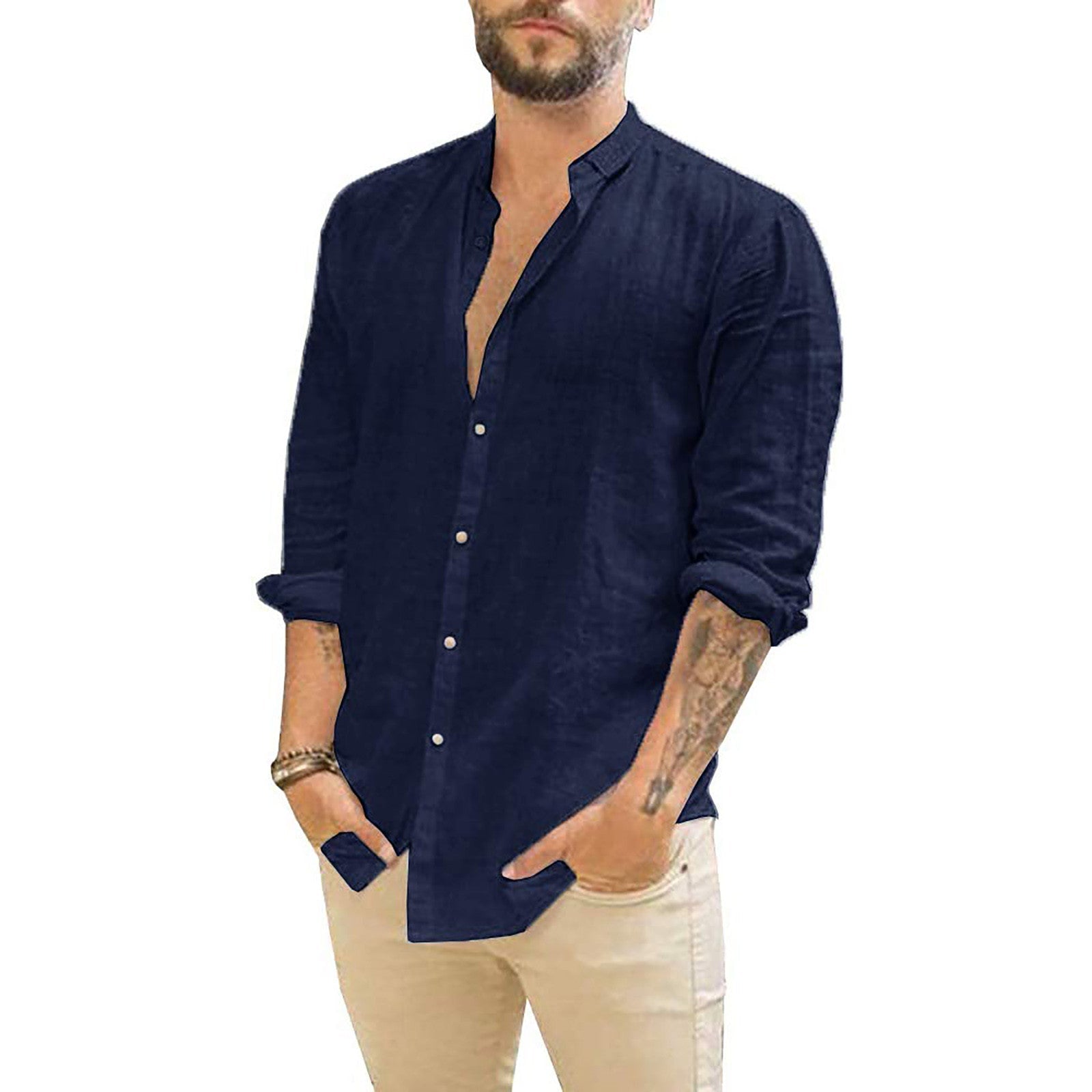 Nathan | Relaxed Linen Button-Up Shirt - Valereo
