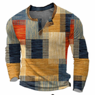 Nathan | Stylish Patchwork Henley Sweater - Valereo