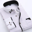 Nathan | Stylish Printed Contrast-Trim Shirt - Valereo