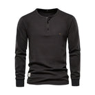 Oliver | Casual Waffle-Knit Henley Tee - Valereo