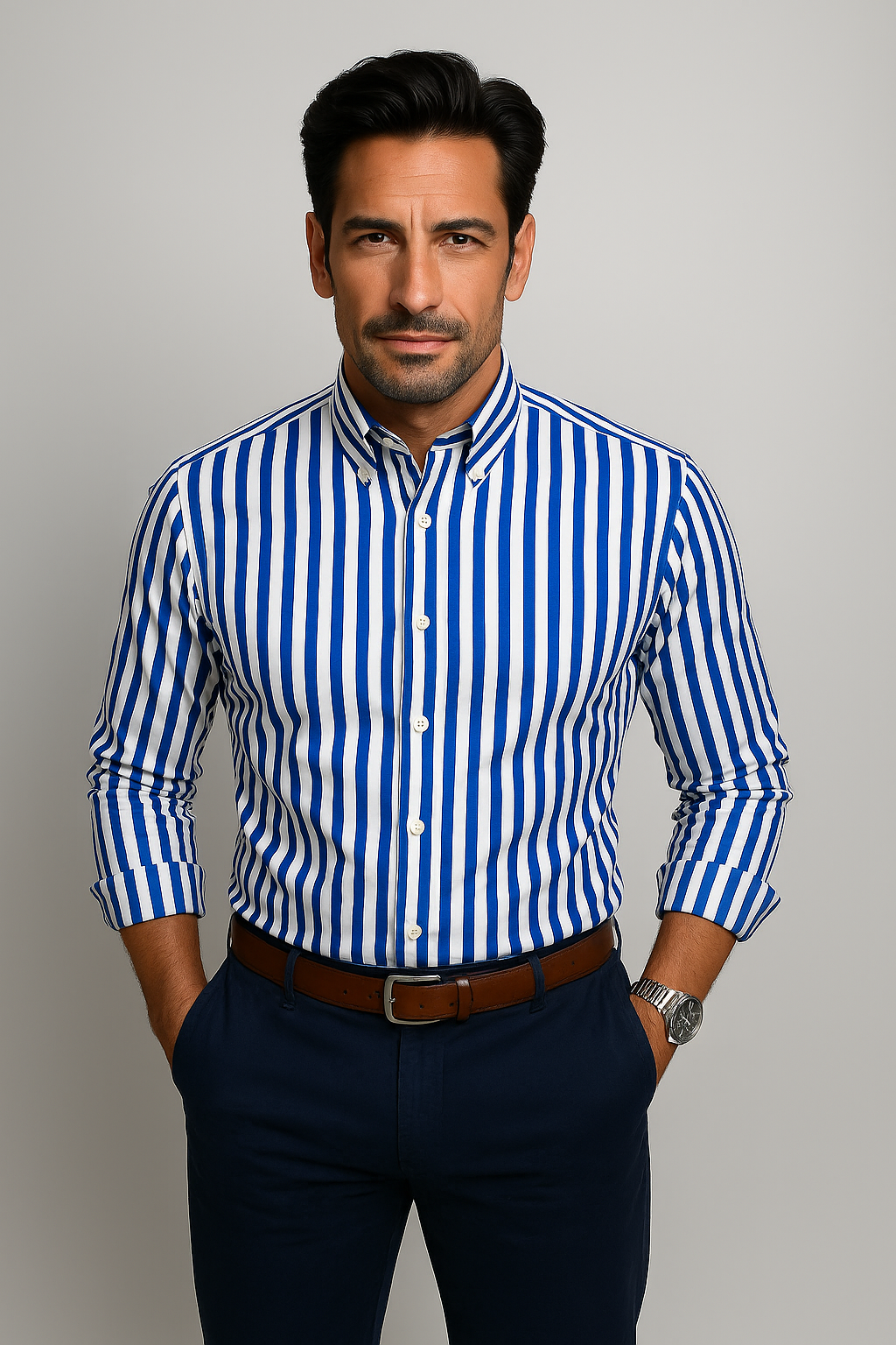 Oliver | Stylish Striped Button-Down Shirt - Valereo