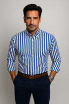 Oliver | Stylish Striped Button-Down Shirt - Valereo