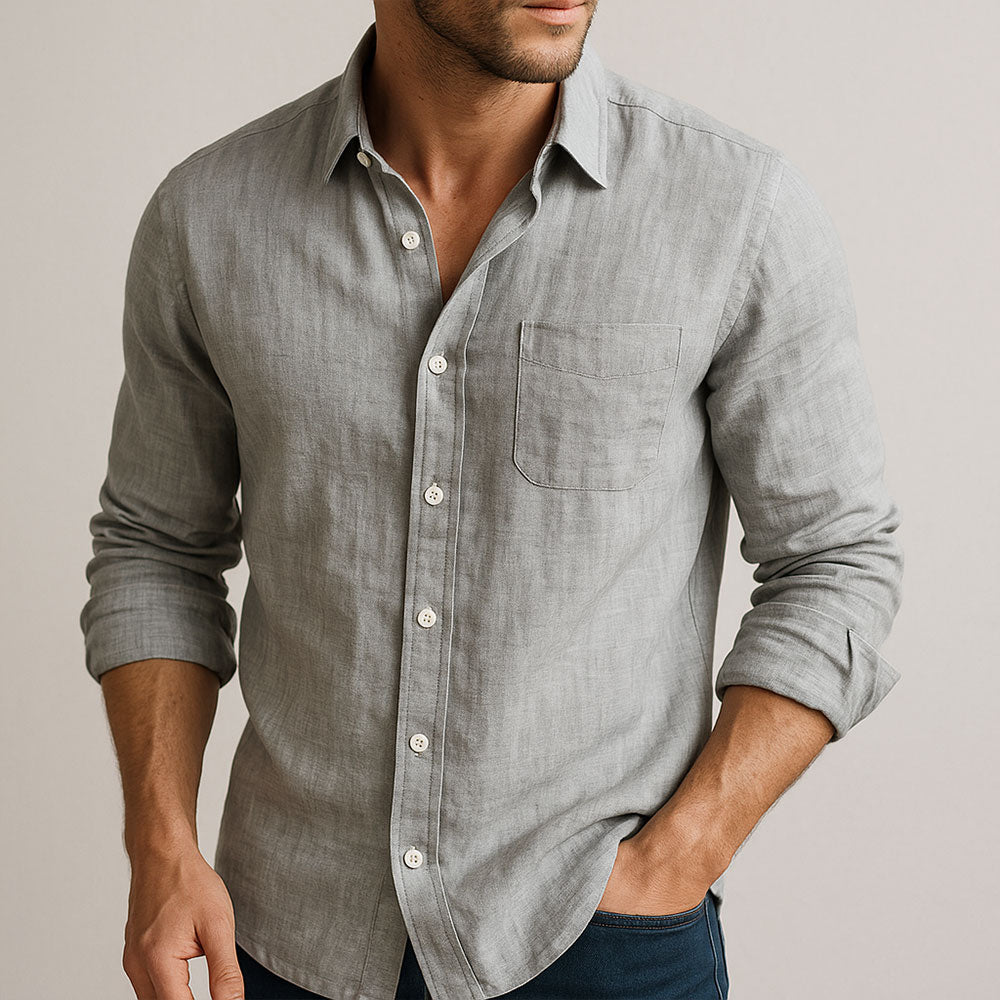 Ryan | Elegant Linen Button-Up Shirt - Valereo