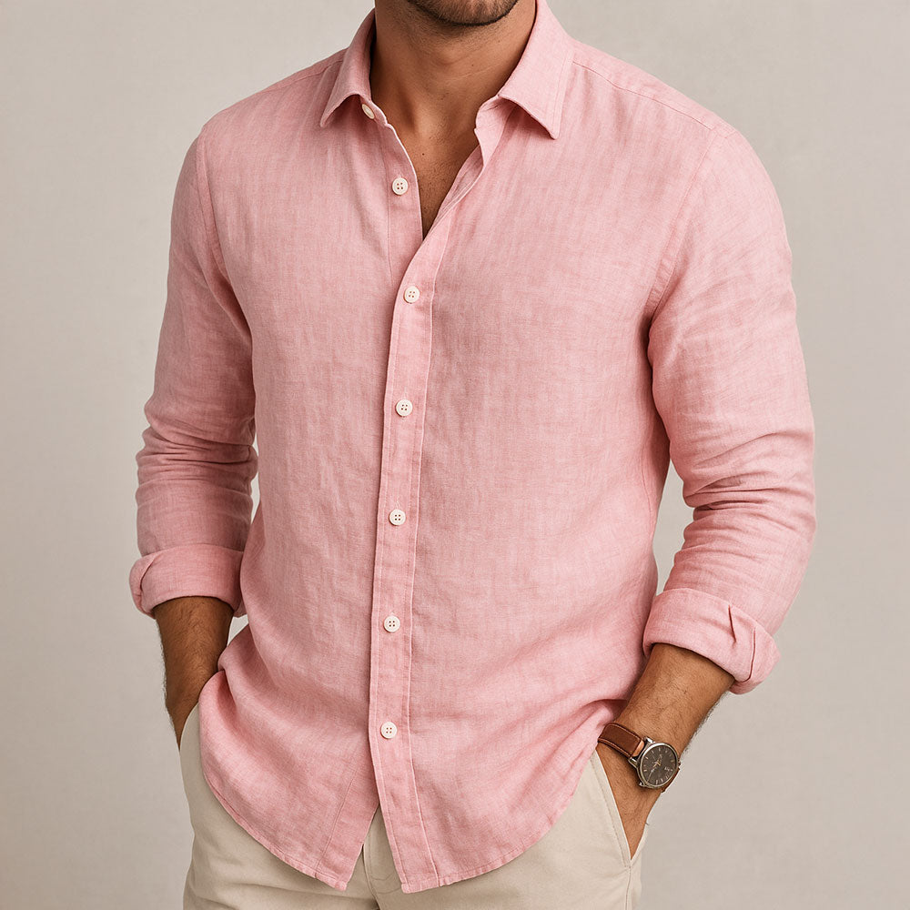 Ryan | Elegant Linen Button-Up Shirt - Valereo