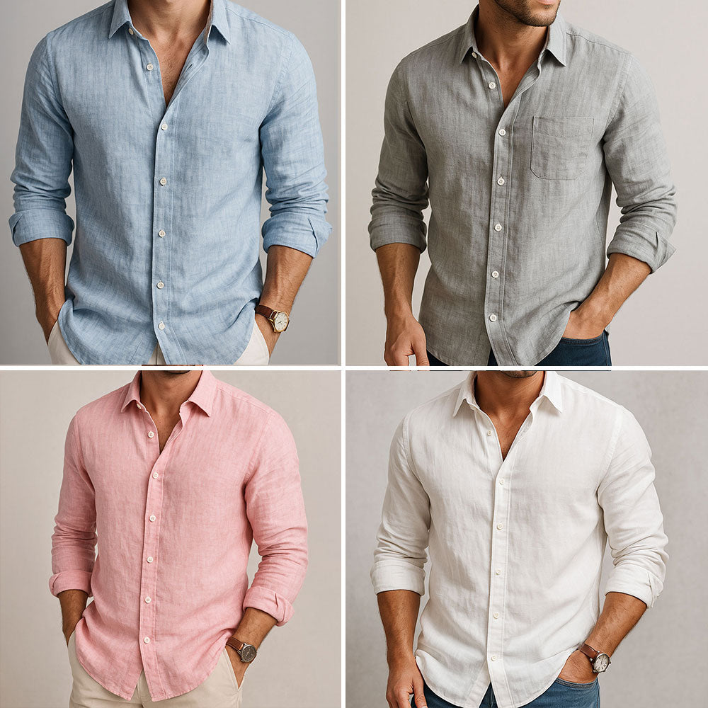 Ryan | Elegant Linen Button-Up Shirt - Valereo