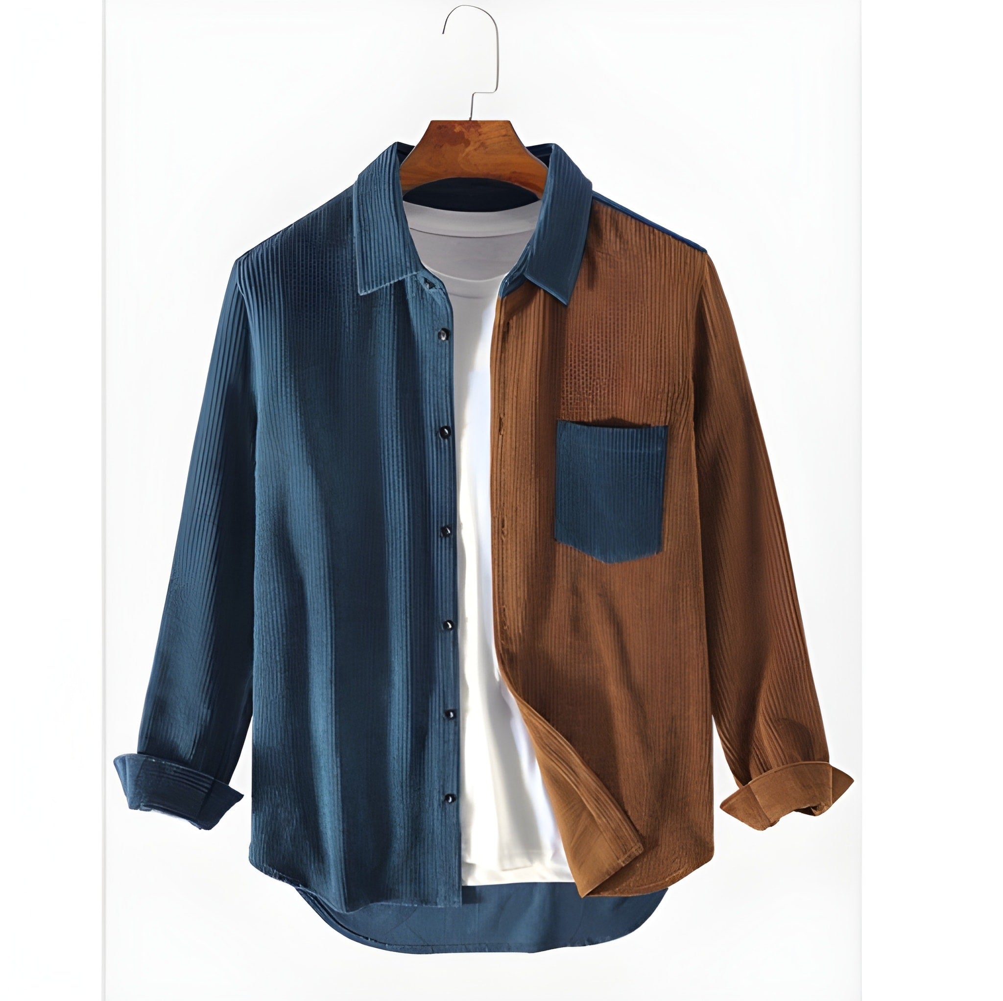 Ryan | Modern Textured Color-Block Shirt - Valereo