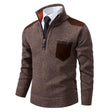 Ryan | Refined Quarter-Zip Suede-Patch Sweater - Valereo