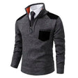 Ryan | Refined Quarter-Zip Suede-Patch Sweater - Valereo