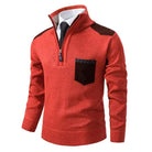 Ryan | Refined Quarter-Zip Suede-Patch Sweater - Valereo
