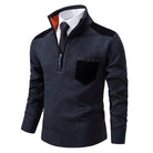Ryan | Refined Quarter-Zip Suede-Patch Sweater - Valereo
