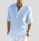 Simon | Breathable Linen Henley Shirt - Valereo
