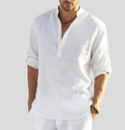 Simon | Breathable Linen Henley Shirt - Valereo