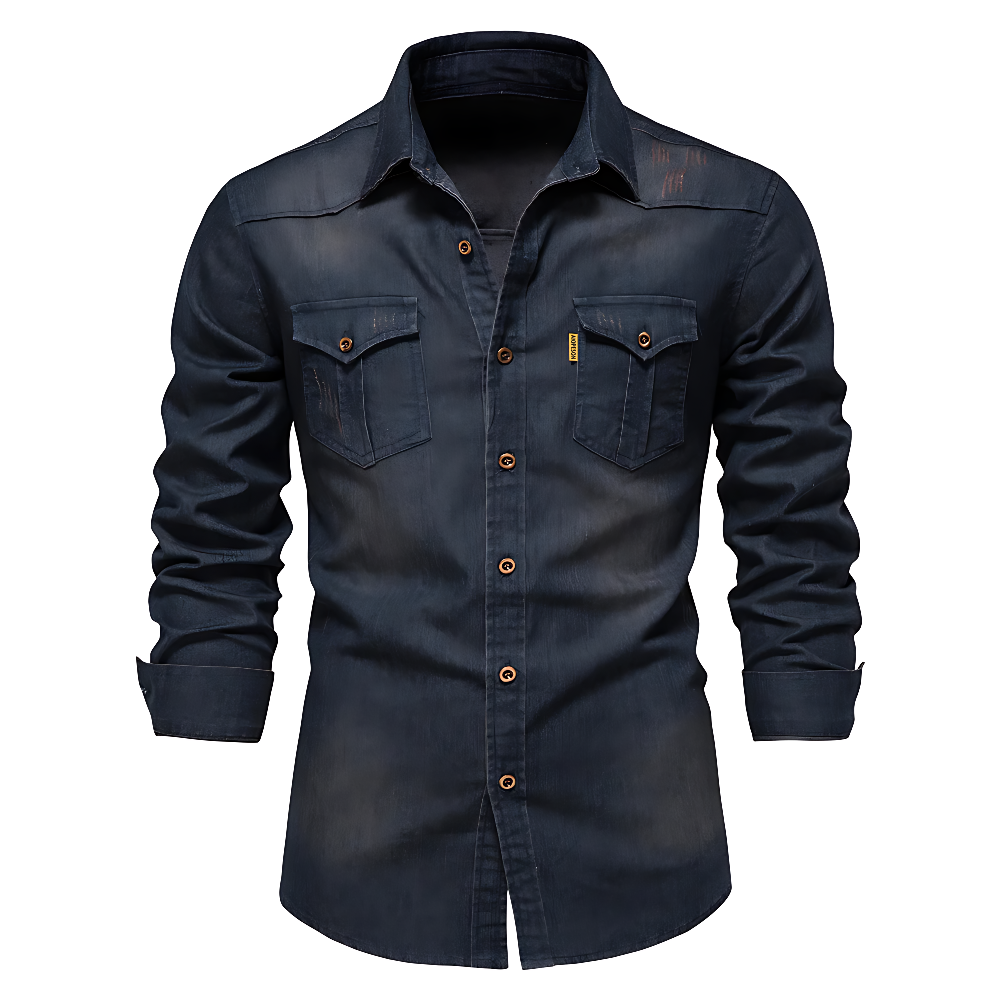 Simon | Casual Denim Slim-Fit Shirt - Valereo