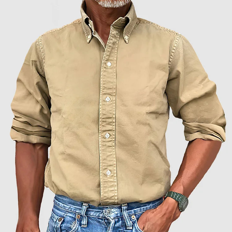 Simon | Classic Cotton Button-Up Shirt - Valereo