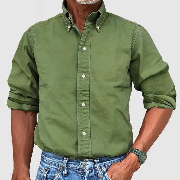 Simon | Classic Cotton Button-Up Shirt - Valereo
