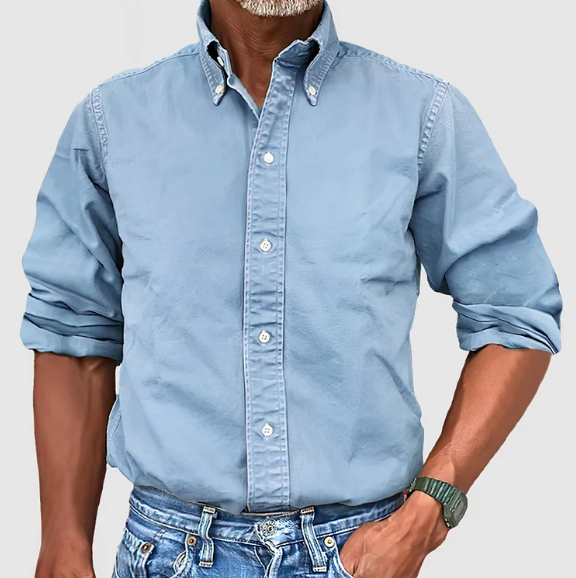 Simon | Classic Cotton Button-Up Shirt - Valereo