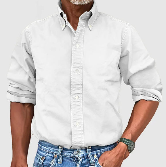 Simon | Classic Cotton Button-Up Shirt - Valereo