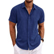 Simon | Classic Linen Short-Sleeve Shirt - Valereo