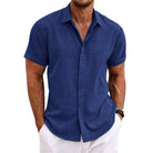 Simon | Classic Linen Short-Sleeve Shirt - Valereo