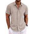 Simon | Classic Linen Short-Sleeve Shirt - Valereo