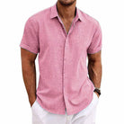 Simon | Classic Linen Short-Sleeve Shirt - Valereo
