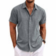 Simon | Classic Linen Short-Sleeve Shirt - Valereo