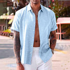 Simon | Classic Linen Short-Sleeve Shirt - Valereo