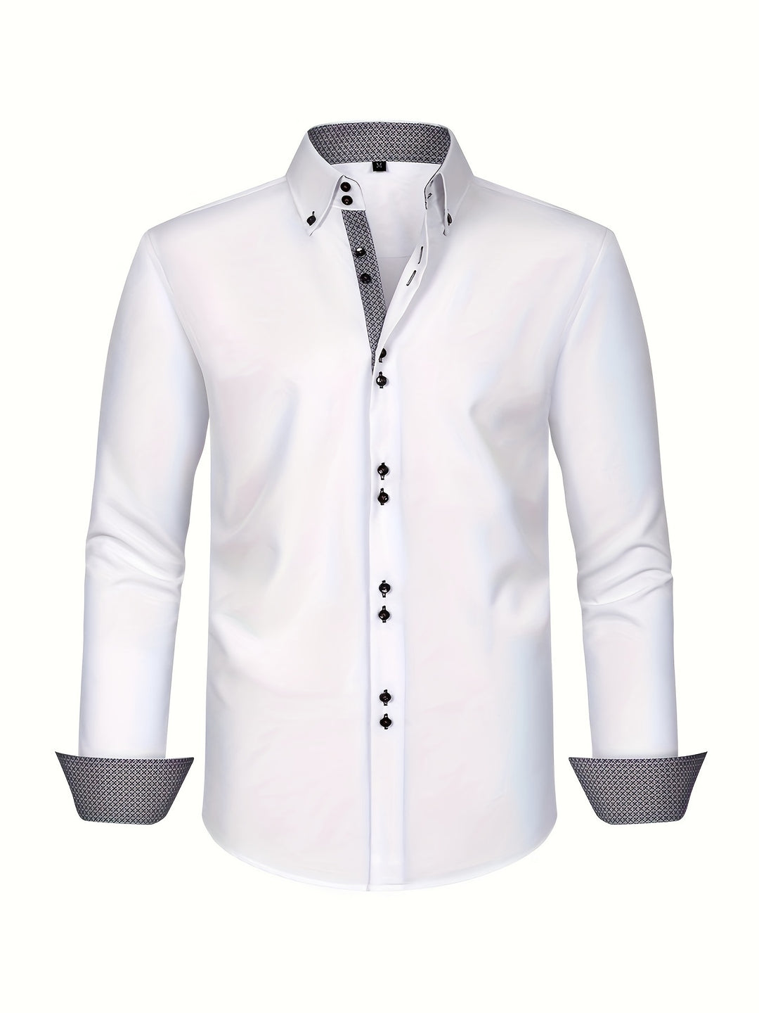 Simon | Refined Contrast Trim Button-Up Shirt - Valereo